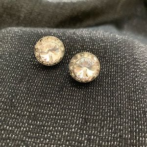 Large Clear & Silver Earrings